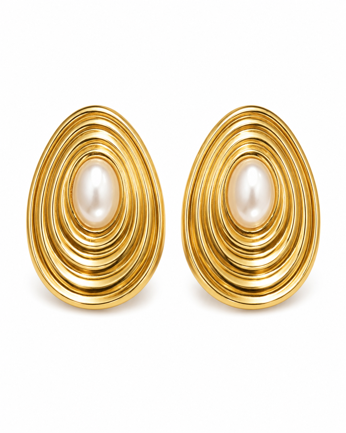 Side view of Lumière Sculptural Stud Earrings by Zodiglow