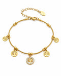 Front view of Arboris Tree of Life Charm Bracelet by Zodiglow