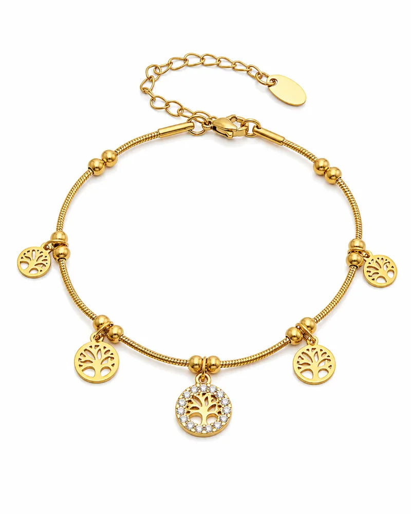 Front view of Arboris Tree of Life Charm Bracelet by Zodiglow