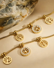 Side view of Arboris Tree of Life Charm Bracelet by Zodiglow