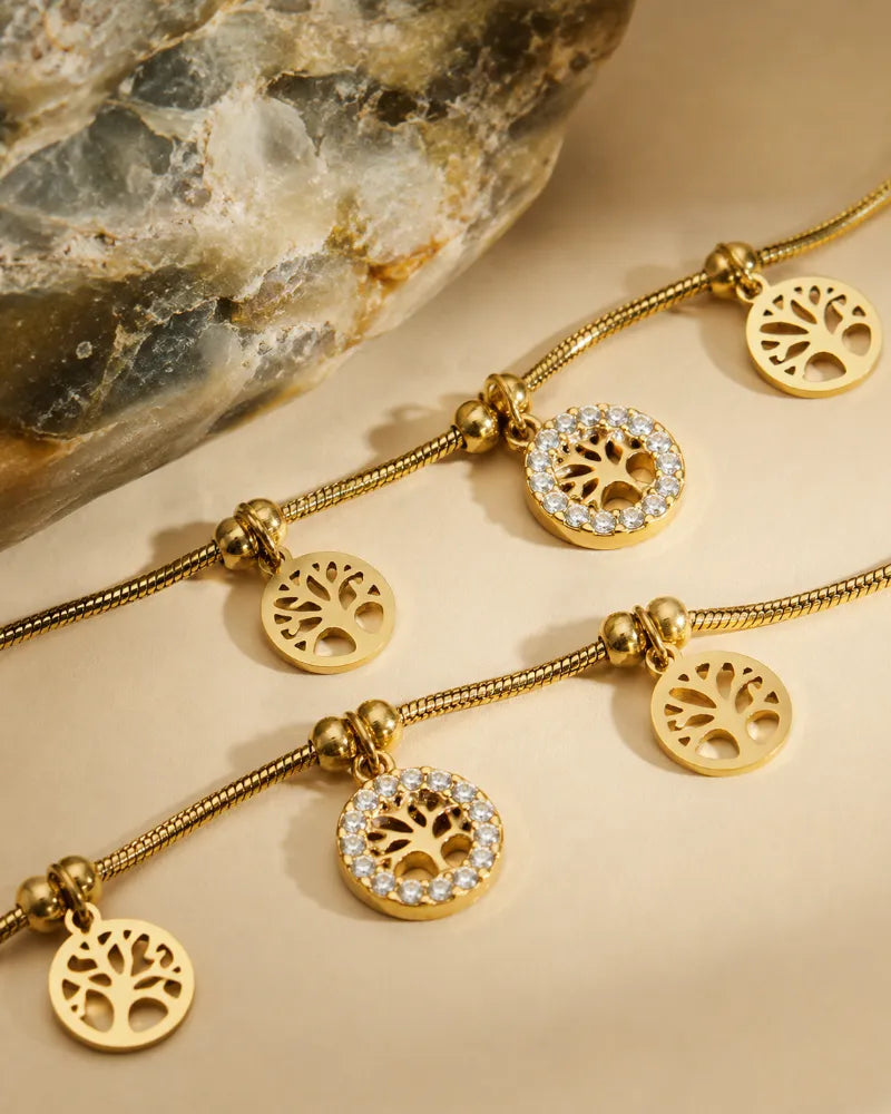Side view of Arboris Tree of Life Charm Bracelet by Zodiglow
