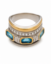 Detail view of Aria Zircon Statement Rings by Zodiglow