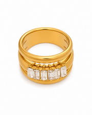 Front view of Aria Zircon Statement Rings by Zodiglow
