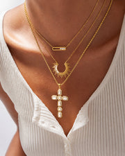 Alternate view of Astra Crescent Sun Necklace by Zodiglow