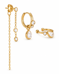 Front view of Asymmetric Chain & Cuff Set by Zodiglow