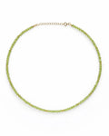 Front view of August Birthstone Peridot Beaded Necklace by Zodiglow