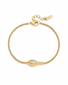 Front view of Aura Eye Gold Bracelet by Zodiglow