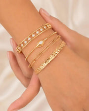 Side view of Aura Eye Gold Bracelet by Zodiglow