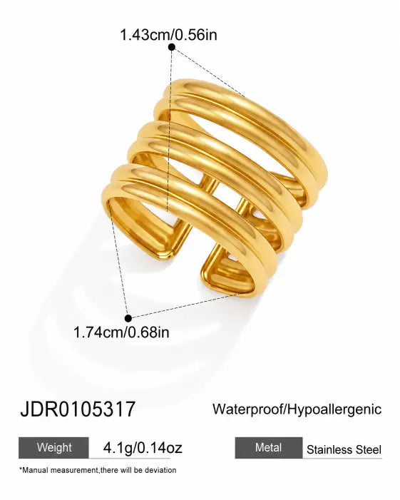 Close-up view of Aurea Muse 4-Piece Stackable Ring Set by Zodiglow
