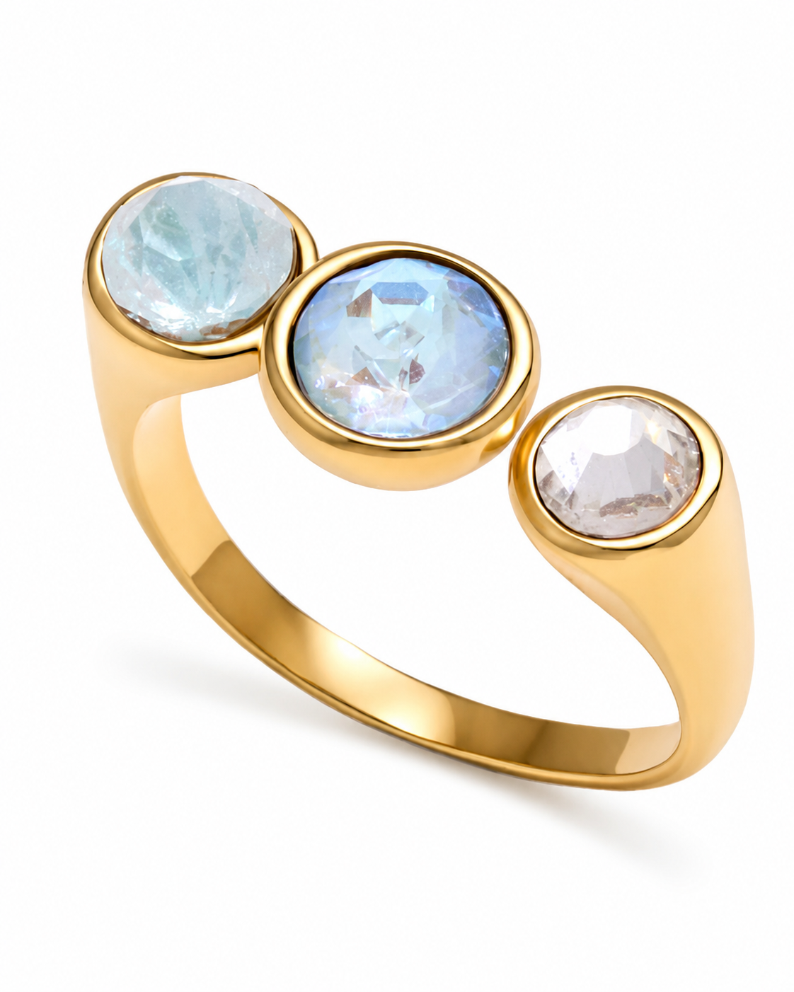 Detail view of Aurelia Adjustable Zircon Rings by Zodiglow
