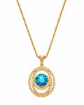 Front view of Aurelia Azure Orbit Pendant Necklace by Zodiglow