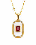 Front view of Aurelia Baguette Pavé Pendant Necklace by Zodiglow