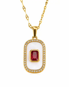 Aurelia Baguette Pavé Pendant Necklace