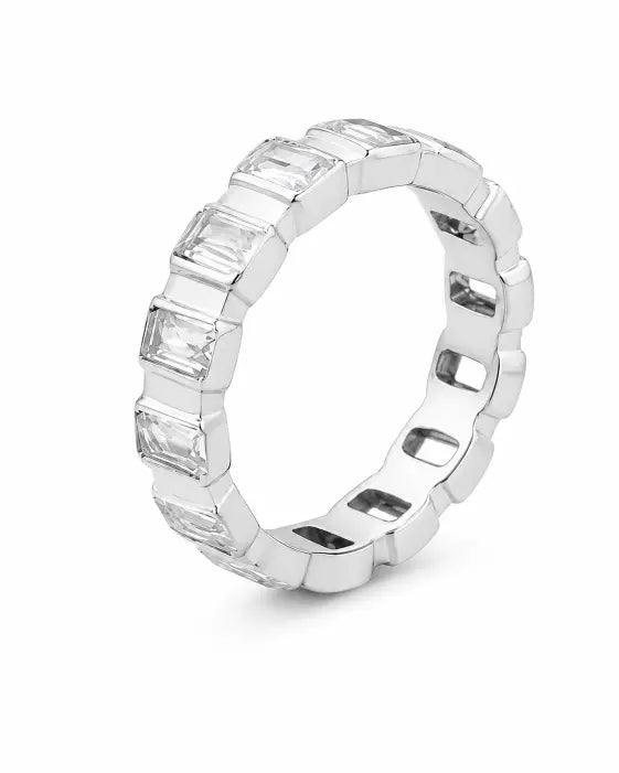 Detail view of Aurelia Baguette Zircon Band Ring by Zodiglow