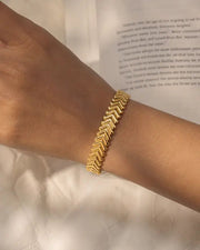 Detail view of Aurelia Chevron Cuff by Zodiglow
