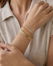 Side view of Aurelia Chevron Cuff by Zodiglow