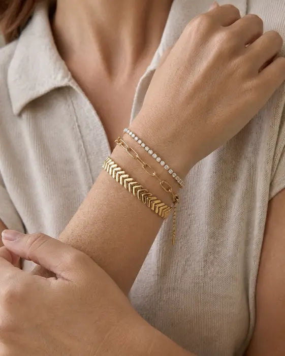 Side view of Aurelia Chevron Cuff by Zodiglow