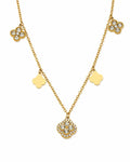 Front view of Aurelia Clover Charm Necklace & Bracelet Collection by Zodiglow