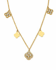 Front view of Aurelia Clover Charm Necklace & Bracelet Collection by Zodiglow