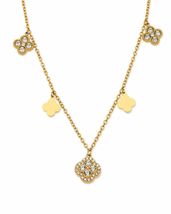 Front view of Aurelia Clover Charm Necklace & Bracelet Collection by Zodiglow