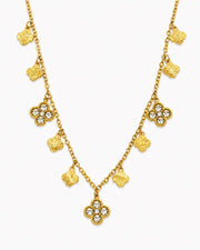 Styled view of Aurelia Clover Charm Necklace & Bracelet Collection by Zodiglow