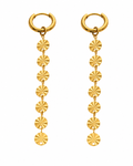 Front view of Aurelia Disc Drop Hoop Earrings by Zodiglow