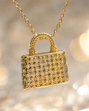 Detail view of Aurelia Jade Purse Pendant Necklace by Zodiglow