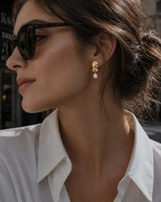 Alternate view of Aurelia Knot Pearl Drop Earrings by Zodiglow