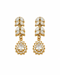 Front view of Aurelia Leaf Zircon Bracelet & Earrings by Zodiglow