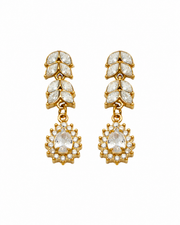 Front view of Aurelia Leaf Zircon Bracelet & Earrings by Zodiglow