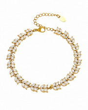 Additional view 7 of Aurelia Leaf Zircon Bracelet & Earrings by Zodiglow