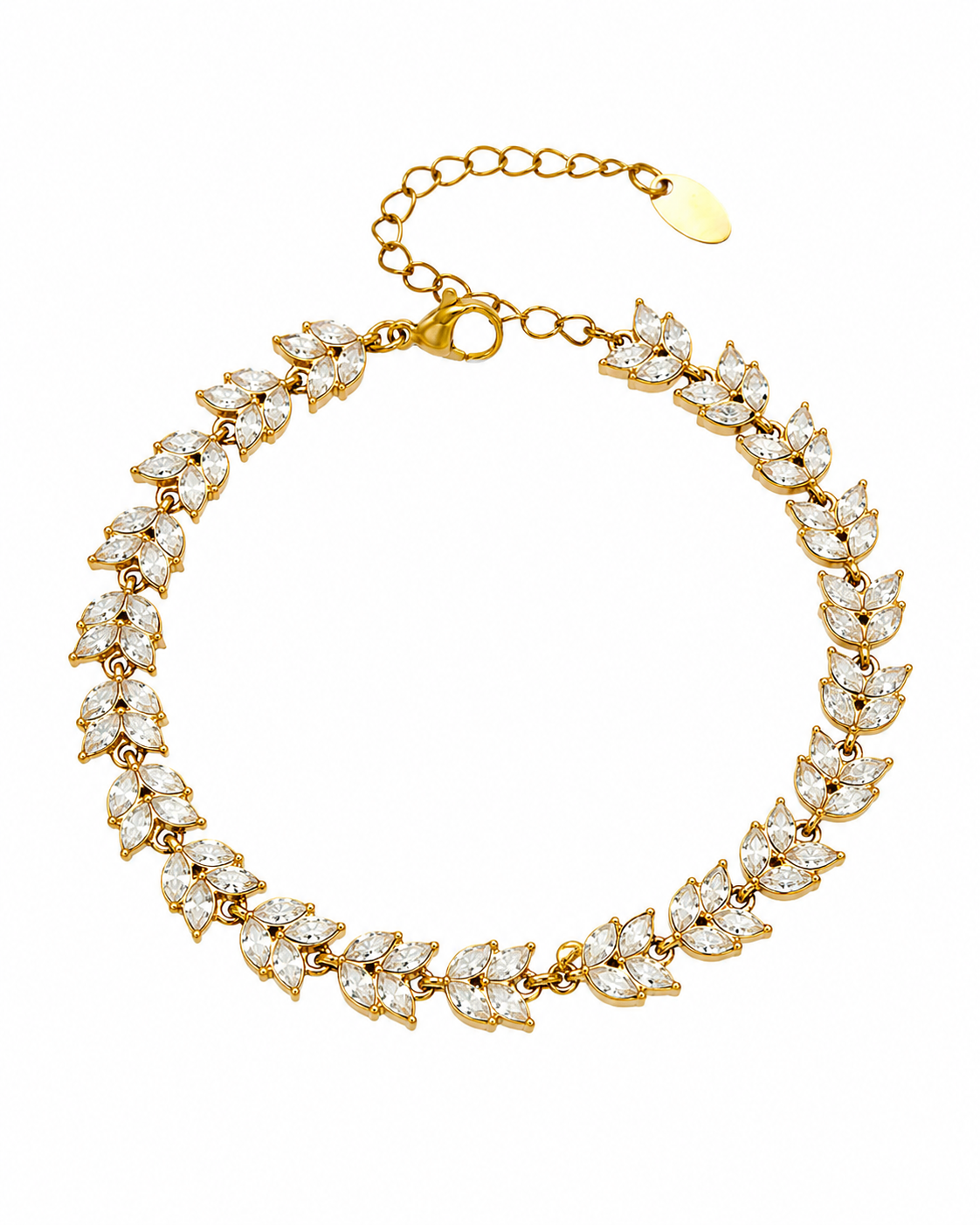 Additional view 7 of Aurelia Leaf Zircon Bracelet & Earrings by Zodiglow