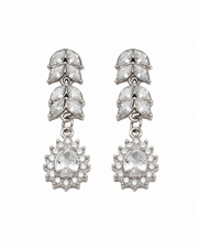 Additional view 8 of Aurelia Leaf Zircon Bracelet & Earrings by Zodiglow