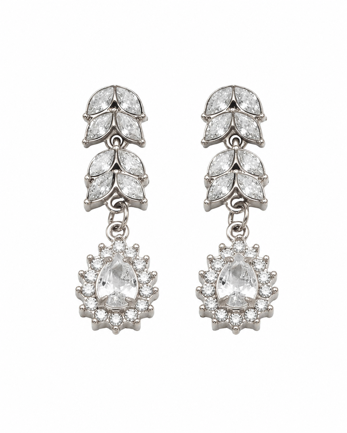 Additional view 8 of Aurelia Leaf Zircon Bracelet & Earrings by Zodiglow