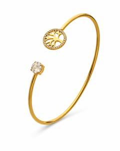 Aurelia Nature Motif Zircon Open Cuff Bracelet Collection