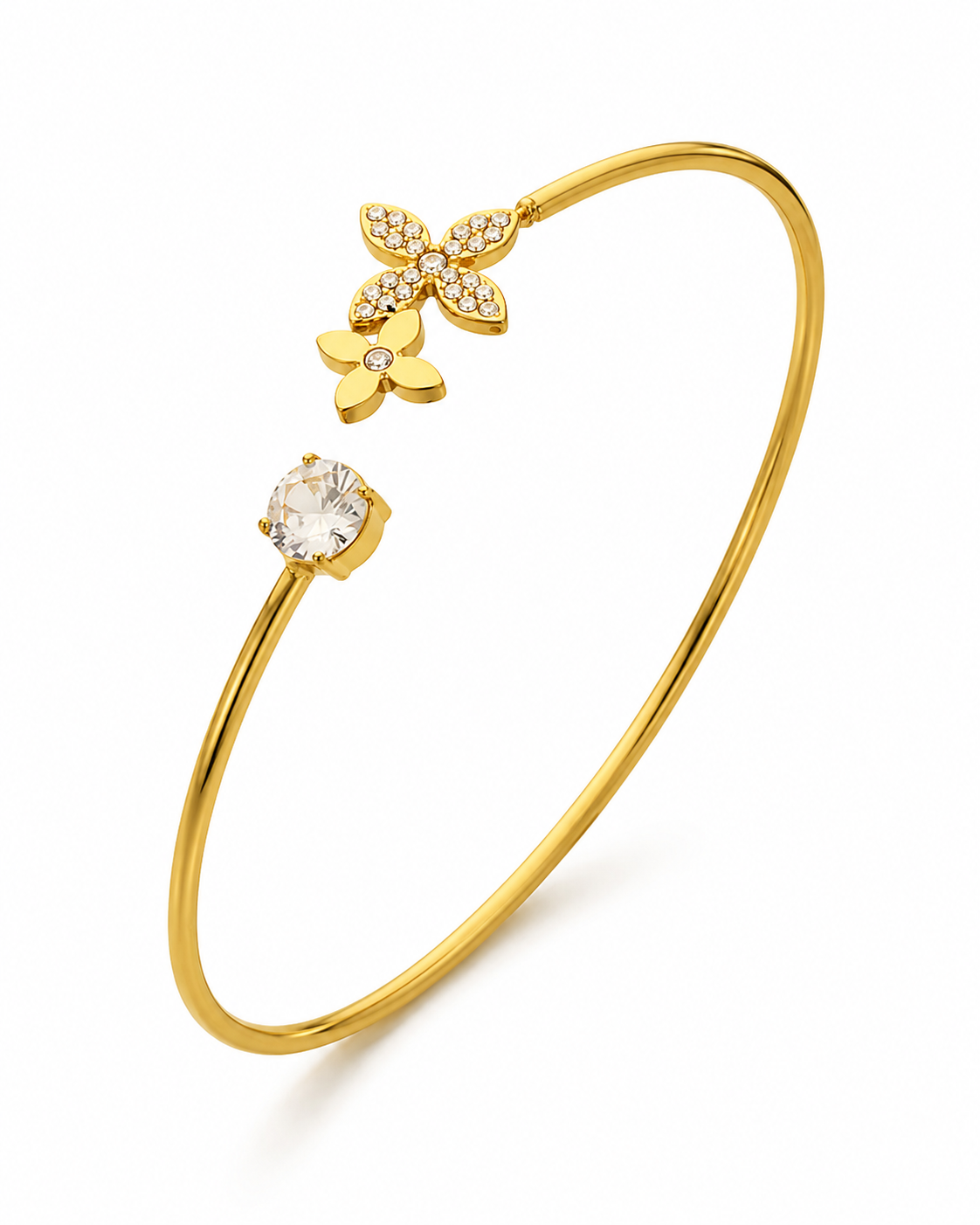 Additional view 7 of Aurelia Nature Motif Zircon Open Cuff Bracelet Collection by Zodiglow