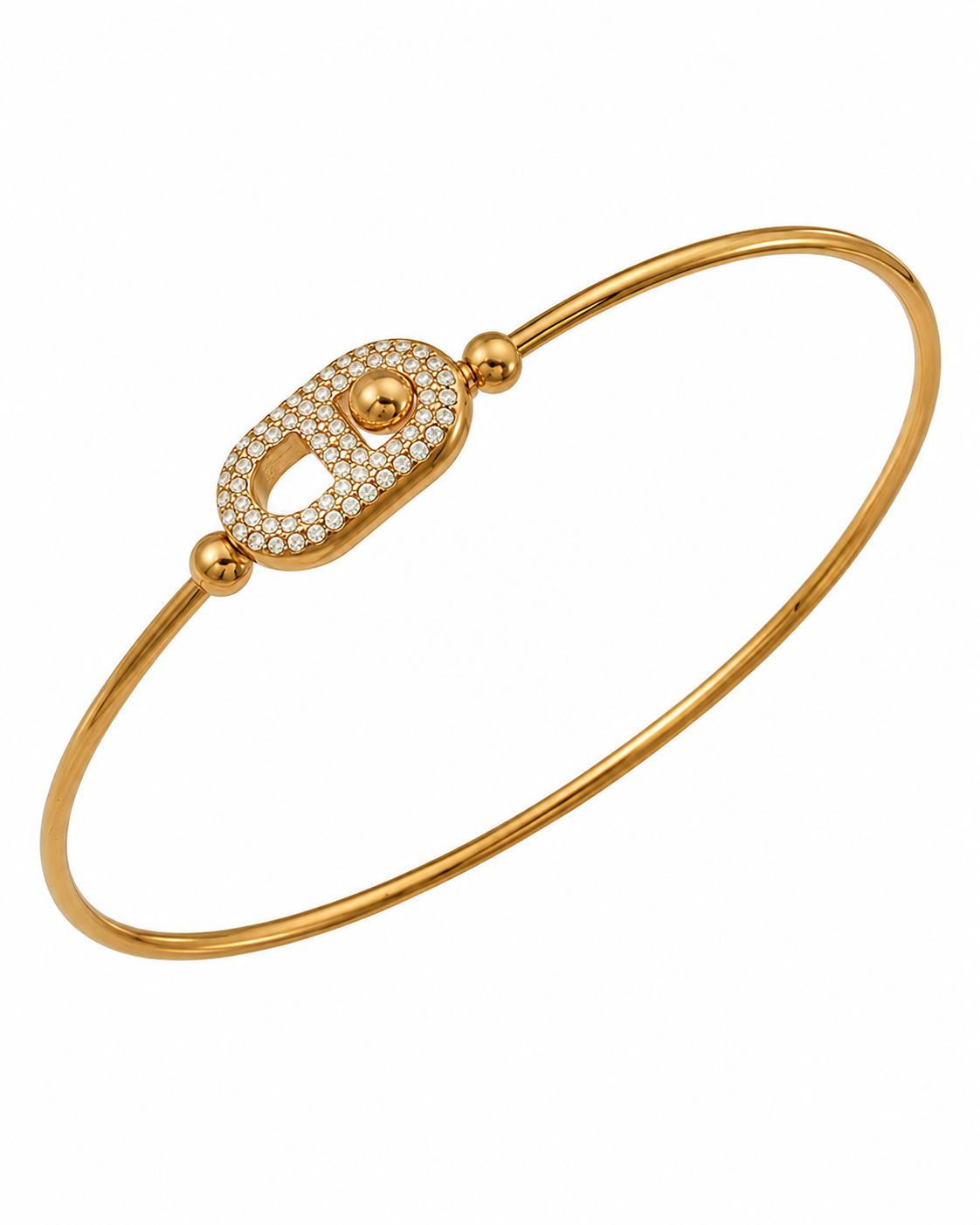 Detail view of Aurelia Pavé Bangle Bracelet by Zodiglow
