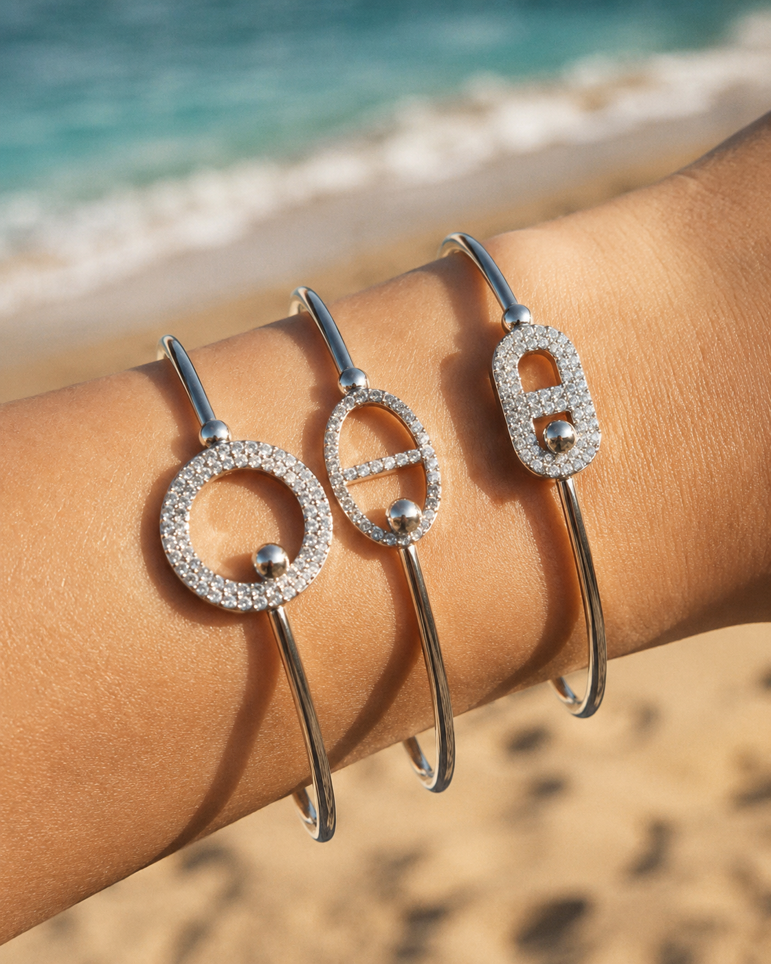 Additional view 9 of Aurelia Pavé Bangle Bracelet by Zodiglow