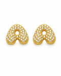 Front view of Aurelia Pavé Initial Stud Earrings by Zodiglow
