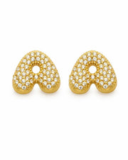 Front view of Aurelia Pavé Initial Stud Earrings by Zodiglow