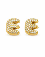 Styled view of Aurelia Pavé Initial Stud Earrings by Zodiglow