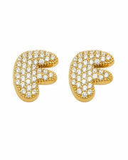 Additional view 7 of Aurelia Pavé Initial Stud Earrings by Zodiglow