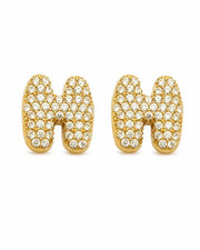 Additional view 9 of Aurelia Pavé Initial Stud Earrings by Zodiglow
