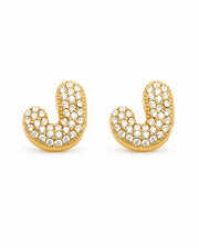 Additional view 11 of Aurelia Pavé Initial Stud Earrings by Zodiglow