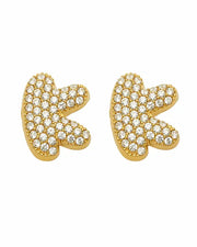 Additional view 12 of Aurelia Pavé Initial Stud Earrings by Zodiglow