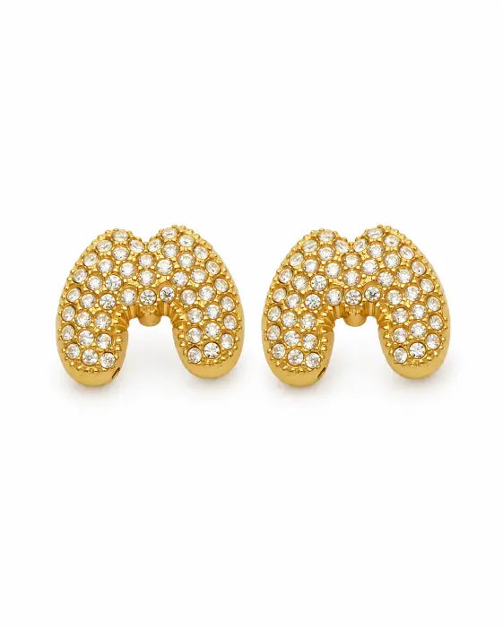 Additional view 14 of Aurelia Pavé Initial Stud Earrings by Zodiglow