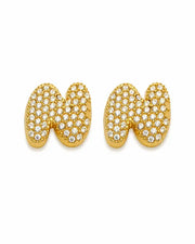 Additional view 15 of Aurelia Pavé Initial Stud Earrings by Zodiglow