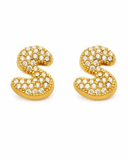 Additional view 19 of Aurelia Pavé Initial Stud Earrings by Zodiglow