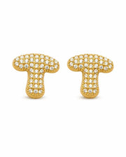 Additional view 20 of Aurelia Pavé Initial Stud Earrings by Zodiglow