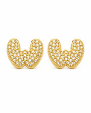 Additional view 23 of Aurelia Pavé Initial Stud Earrings by Zodiglow
